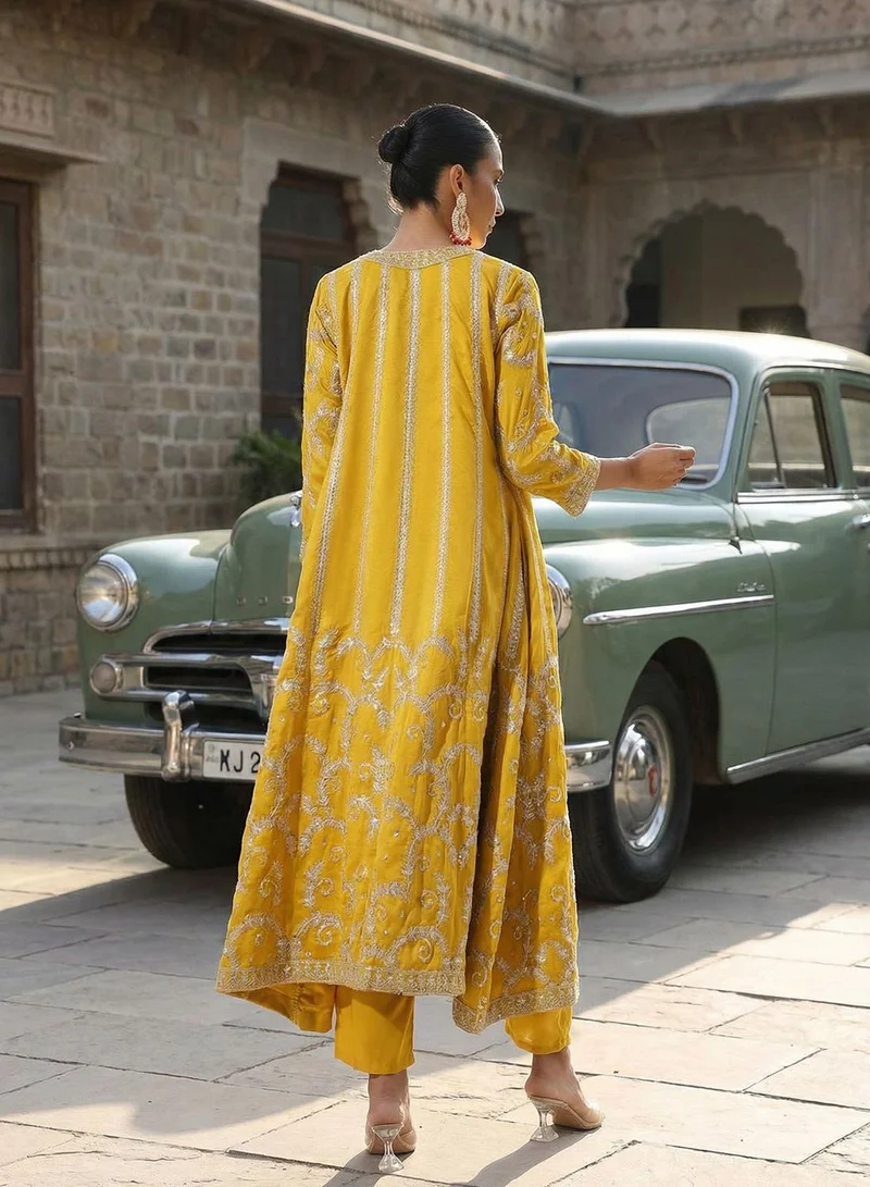 Ishin  Rich Yellow A Line Dresses for Women | Best Price UAE